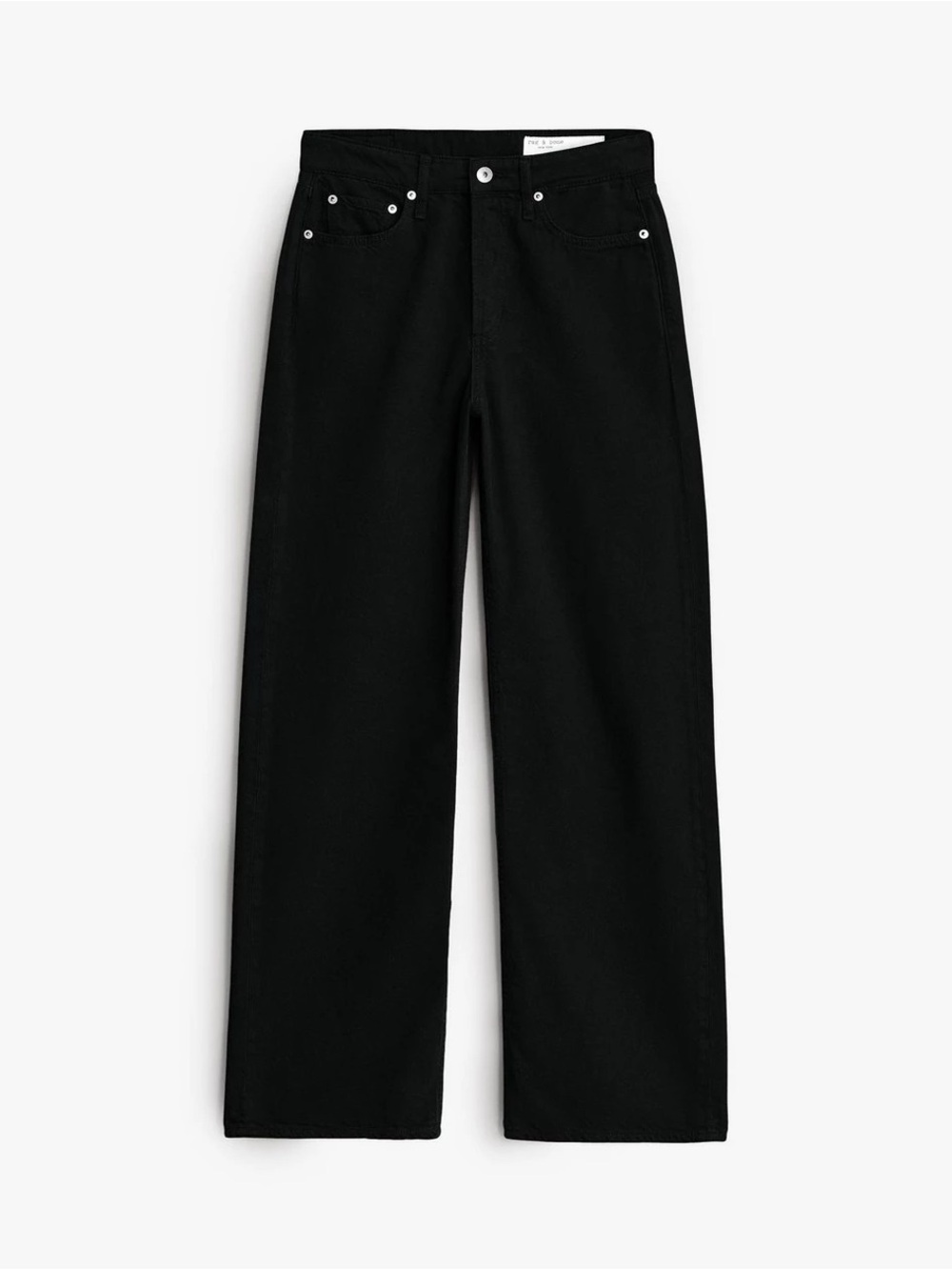 rag & bone Logan Wide-Leg Jean Featherweight in Black - Picture 5 of 14